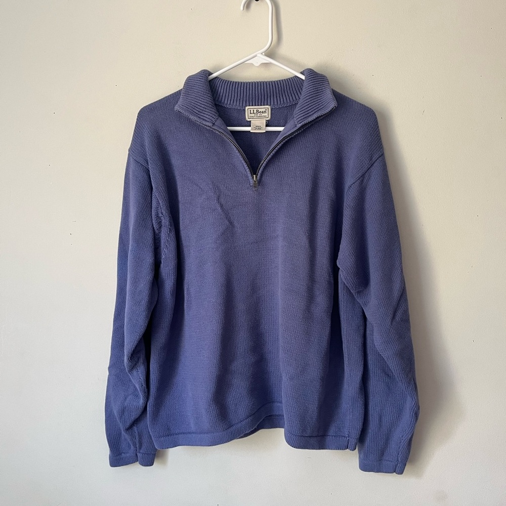 L.L Bean light blue knitted half zip